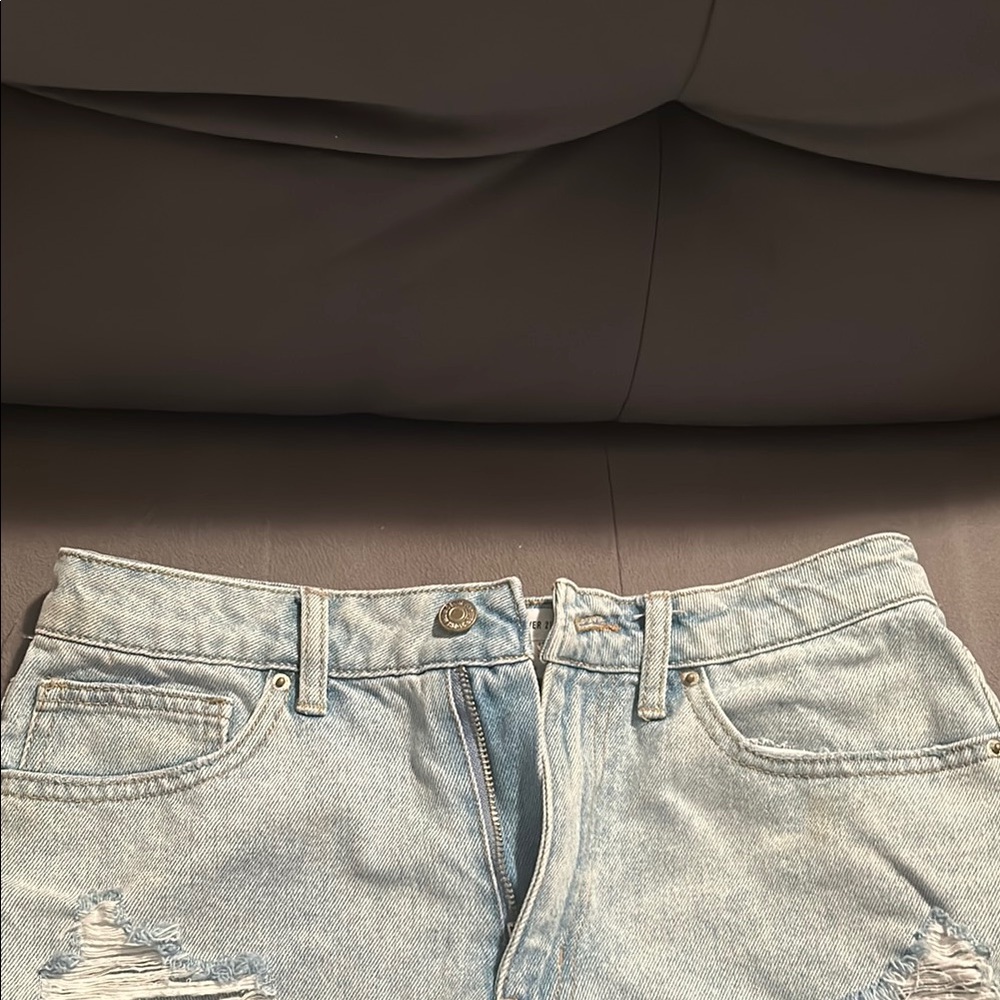 Light Blue Distressed Denim Jeans